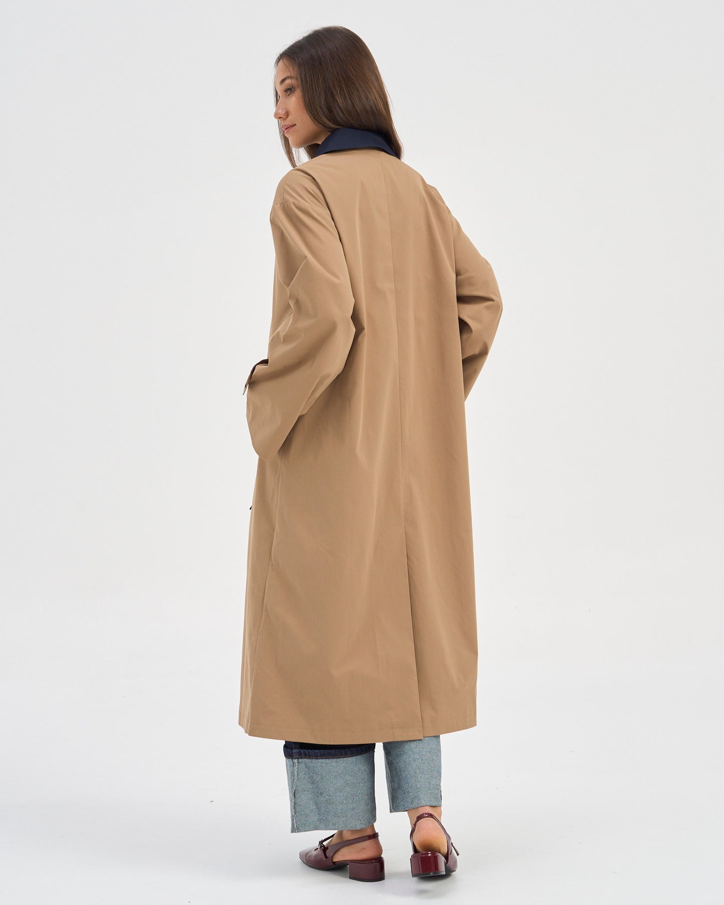 TIE DETAIL CONTRAST COAT