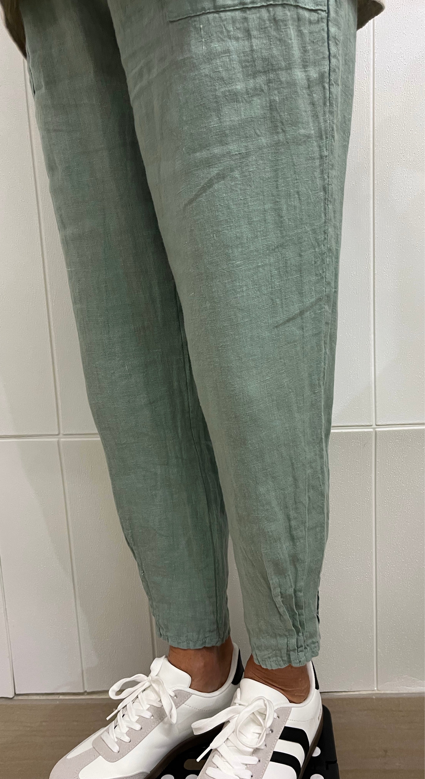 Italian linen pants….cotton waistband and supreme comfort all year round!